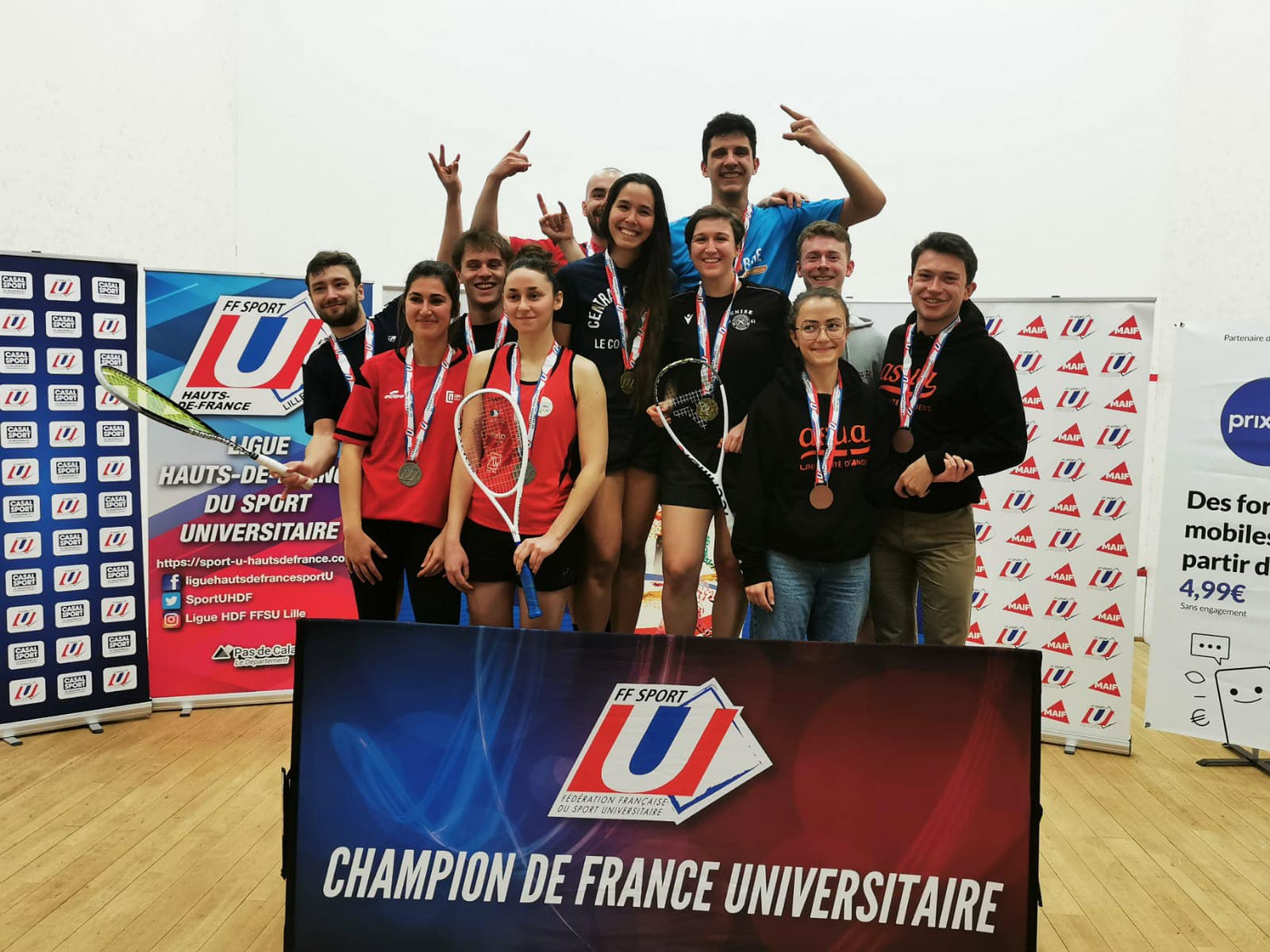 Champion de France Universitaire de squash par équipe